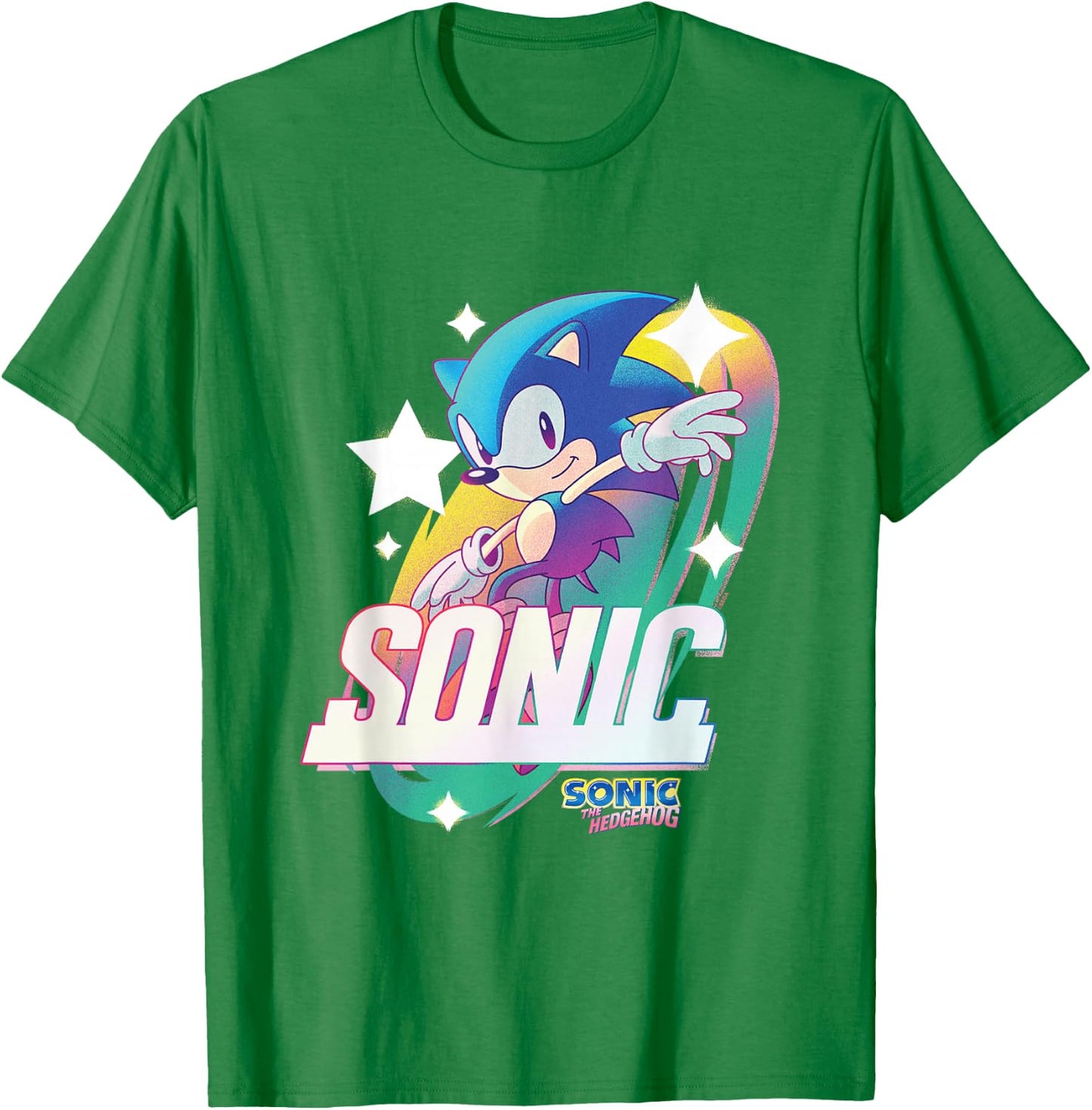 Sonic The Hedgehog Sonic Sparkle Dash Vintage T-Shirt - T-Shirt | Irish Green