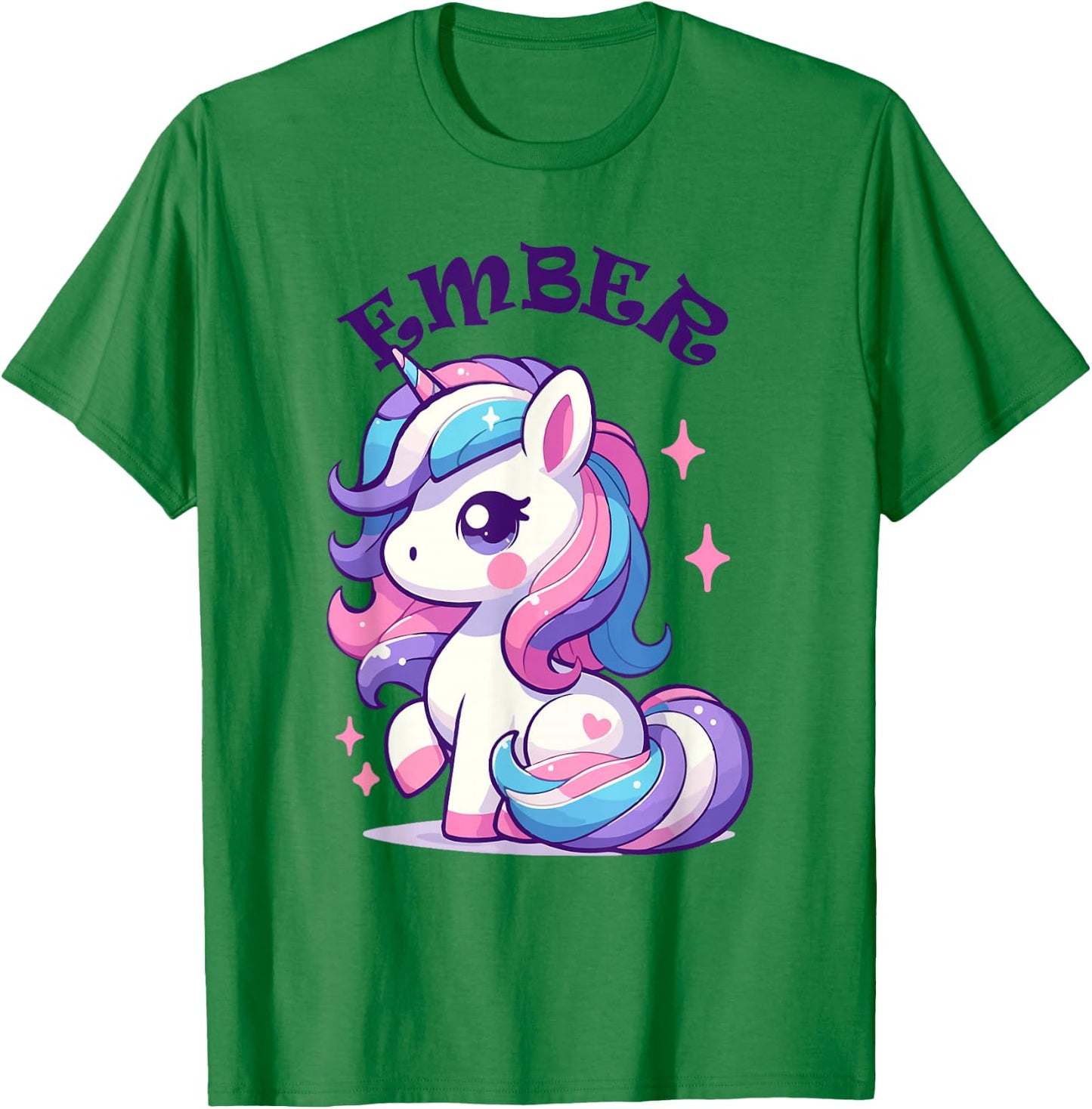 Ember Cute Unicorn Design for Girls Name Ember T-Shirt - T-Shirt | Irish Green
