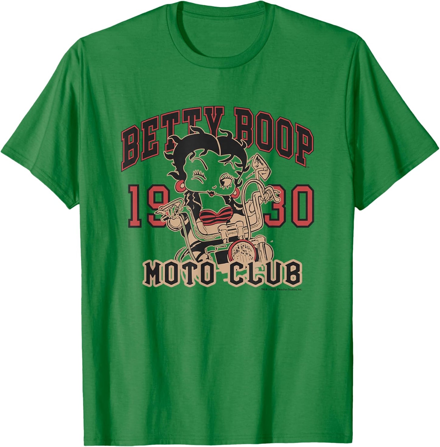Betty Boop Moto Club Vintage Ride 1930 Biker T-Shirt - T-Shirt | Irish Green