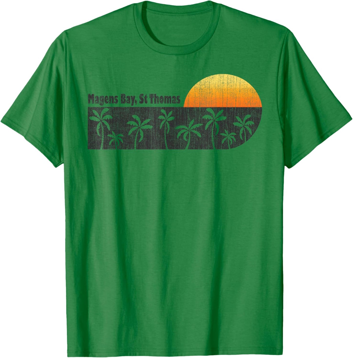 Retro Magens Bay St Thomas Retro T-Shirt - T-Shirt | Irish Green