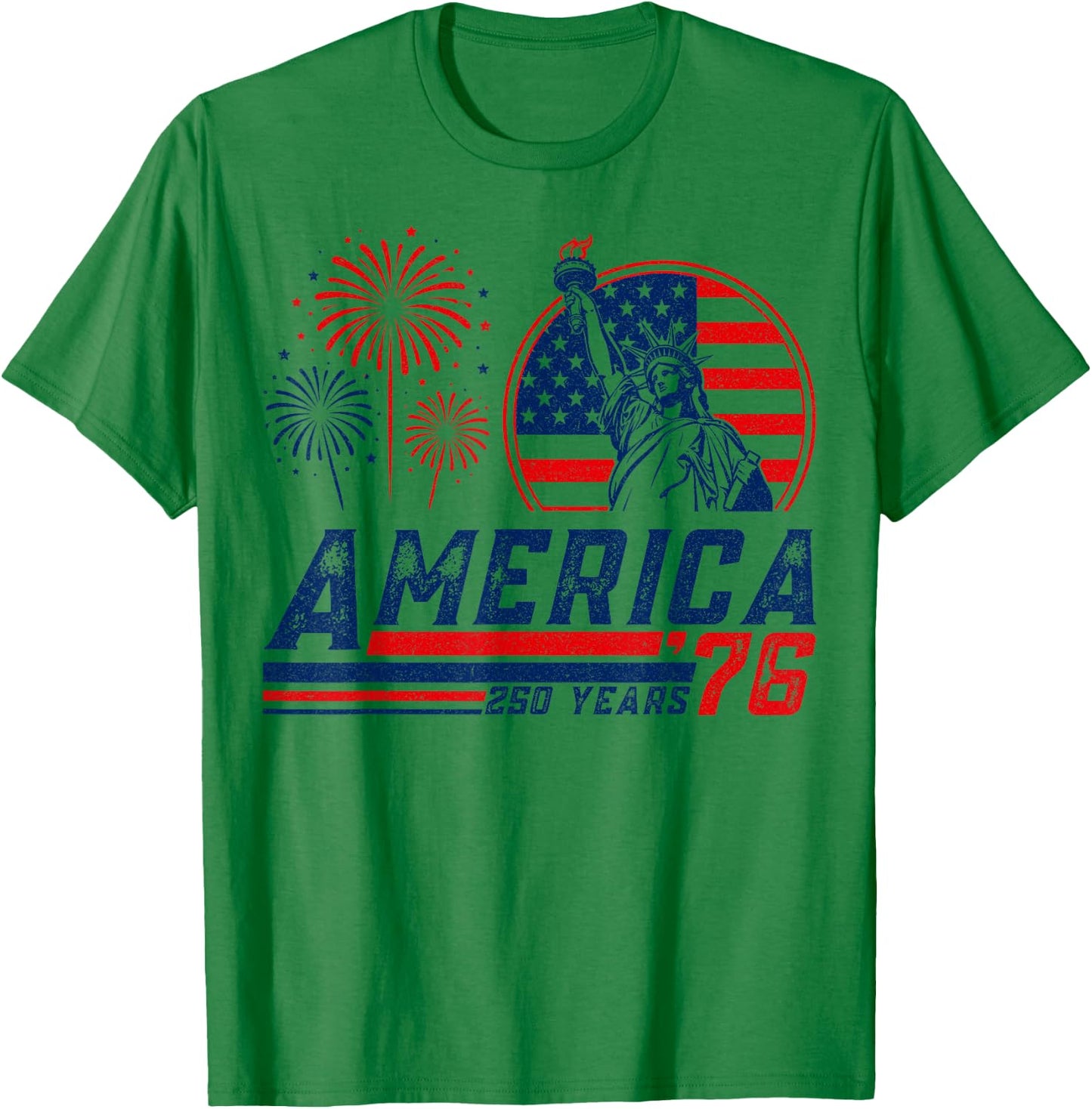 America Retro 250th Anniversary USA 1776 2026 4th of July T-Shirt - T-Shirt | Irish Green