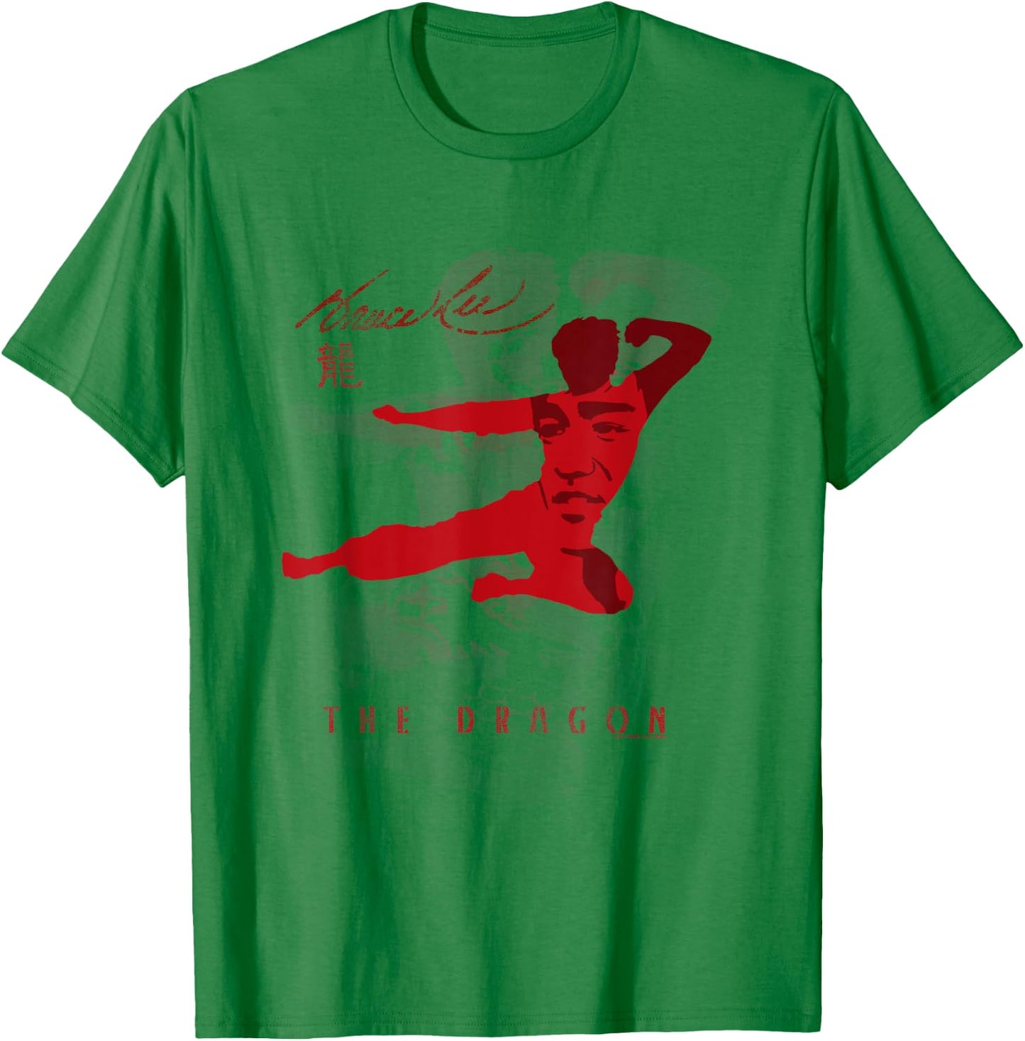 Bruce Lee The Dragon Flying Kick Silhouette Vintage , White T-Shirt - T-Shirt | Irish Green
