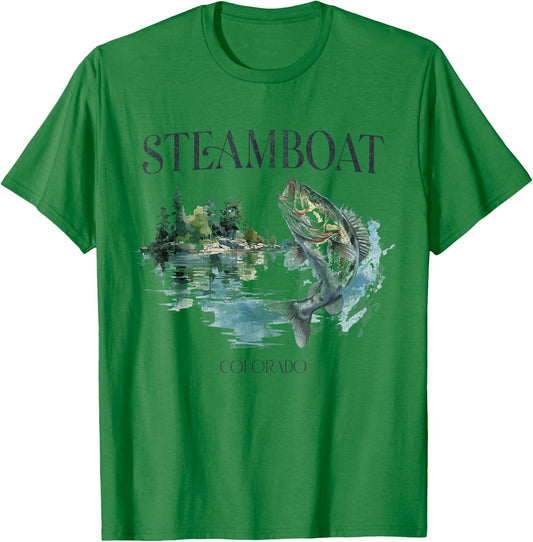 Steamboat Mountains Colorado Hiking Outdoors Vintage T-Shirt - T-Shirt | Irish Green