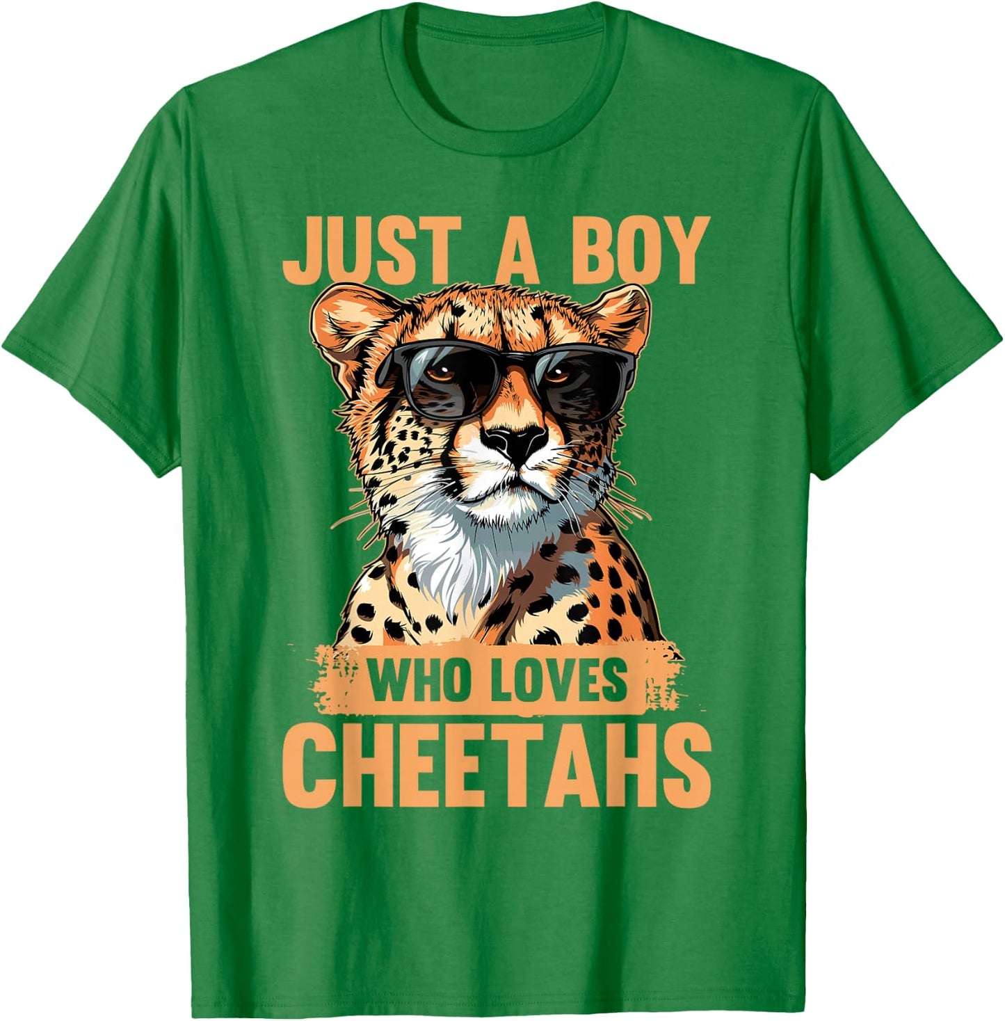 Funny Cheetah Animal Just A Boy Who Loves Cheetahs T-Shirt - T-Shirt | Irish Green