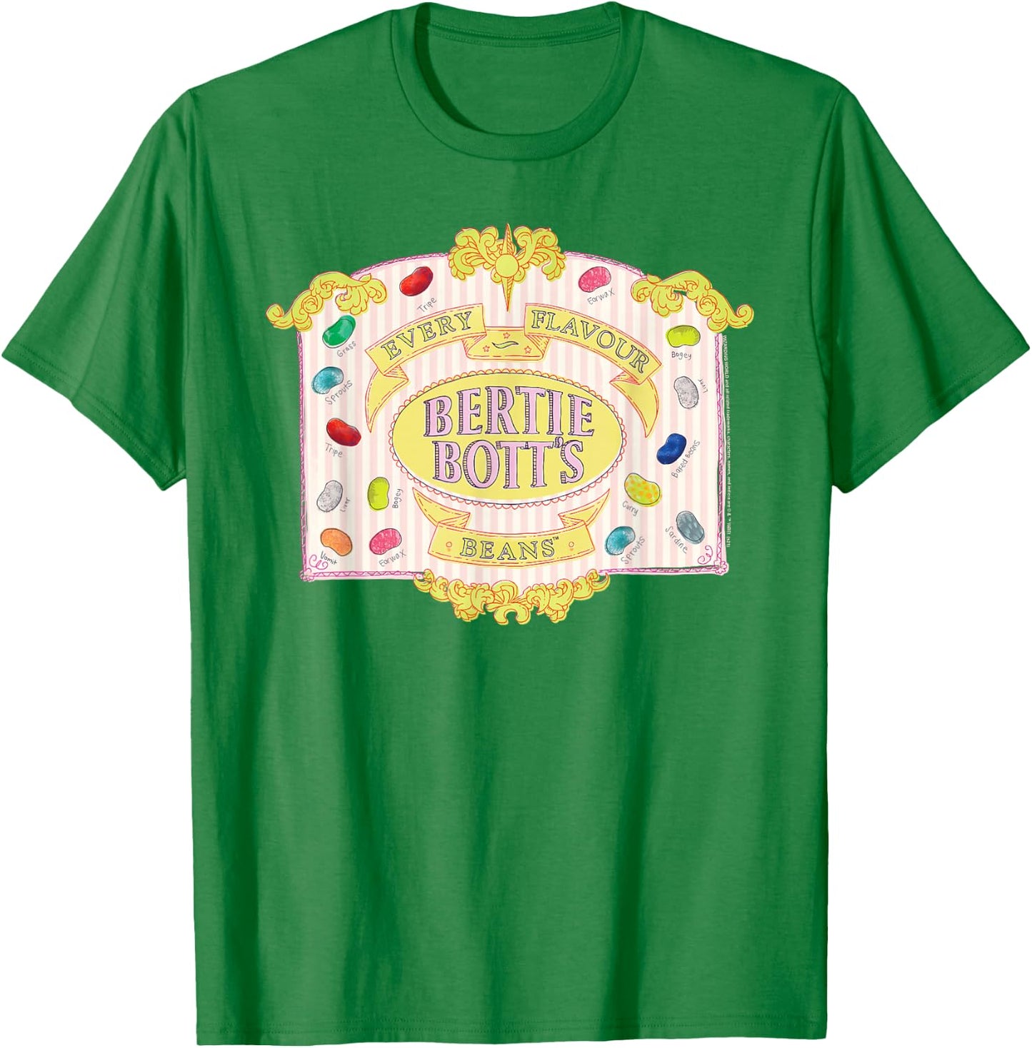 Harry Potter Bertie Bott's Every Flavour Beans T-Shirt - T-Shirt | Irish Green