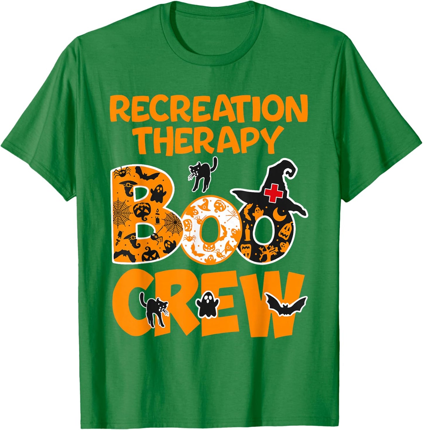 Recreation Therapy Boo Crew Recreational Therapist Halloween T-Shirt - T-Shirt | Irish Green