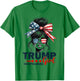 Trump Girl No Apologies Messy Bun Sunglasses Trump 2024 USA T-Shirt - T-Shirt | Irish Green