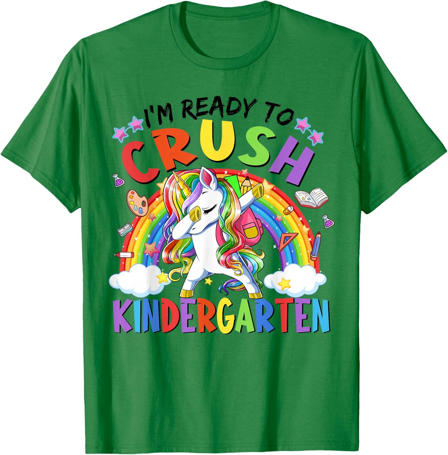 Kids Girl Crush Kindergarten Teacher First Day Back School T-Shirt - T-Shirt | Irish Green