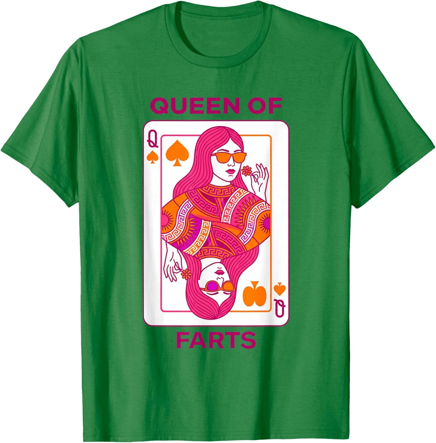 Queen of Farts Lustige Spielkarte Humor für Erwachsene Squad T-Shirt - T-Shirt | Irish Green