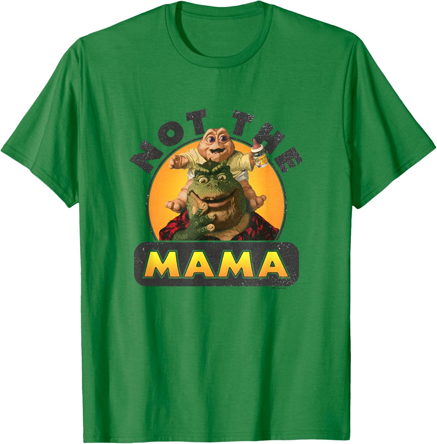 Dinosaurs Not The Mama! Baby & Earl Sinclair Vintage Logo T-Shirt - T-Shirt | Irish Green
