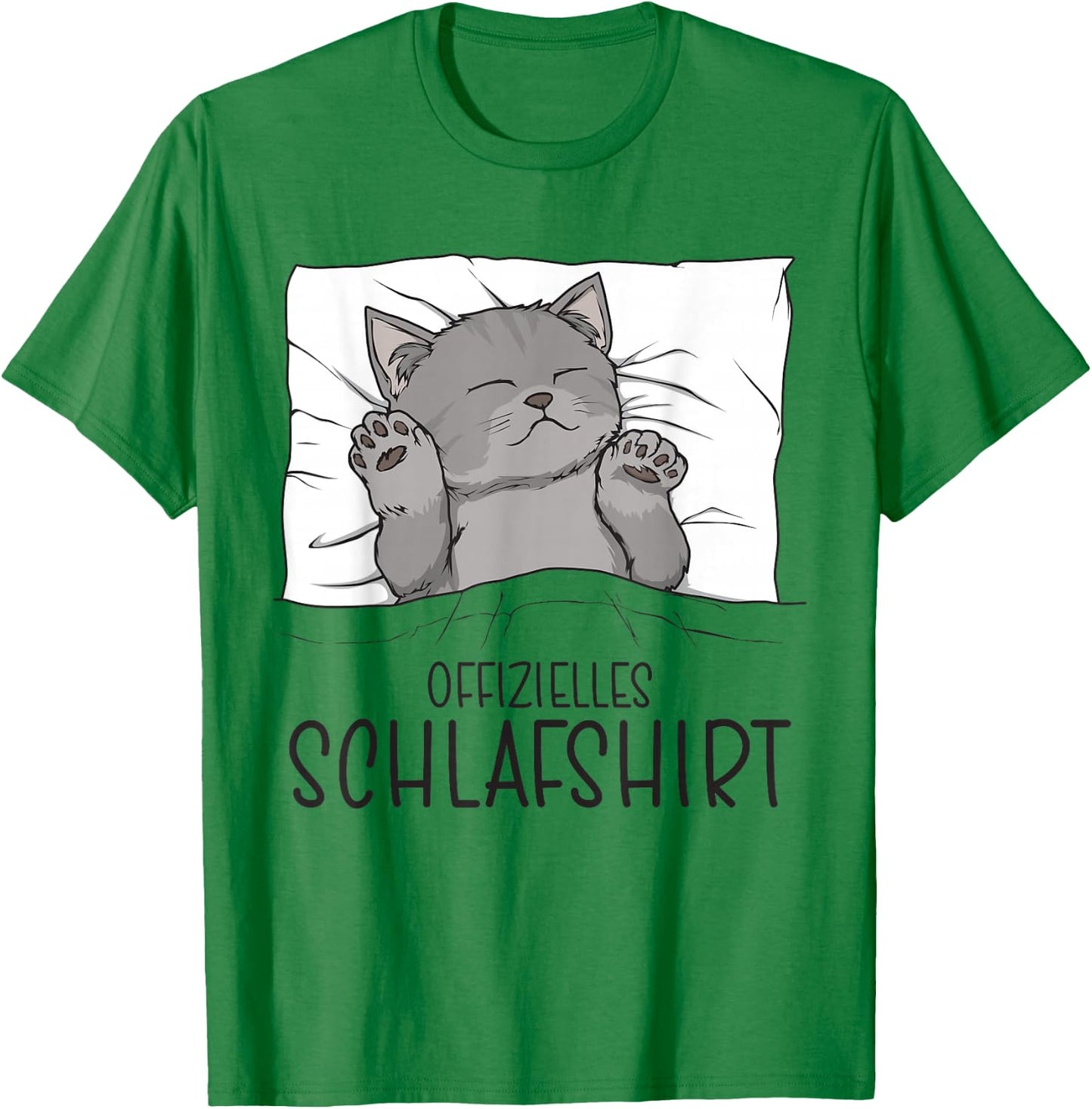 Official Cat Sleep Shirt Pyjamas & Nightdress Cat , White T-Shirt - T-Shirt | Irish Green