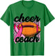 Cheer Coach Breast Cancer Football Pink Ribbon Awareness T-Shirt - T-Shirt | Irish Green