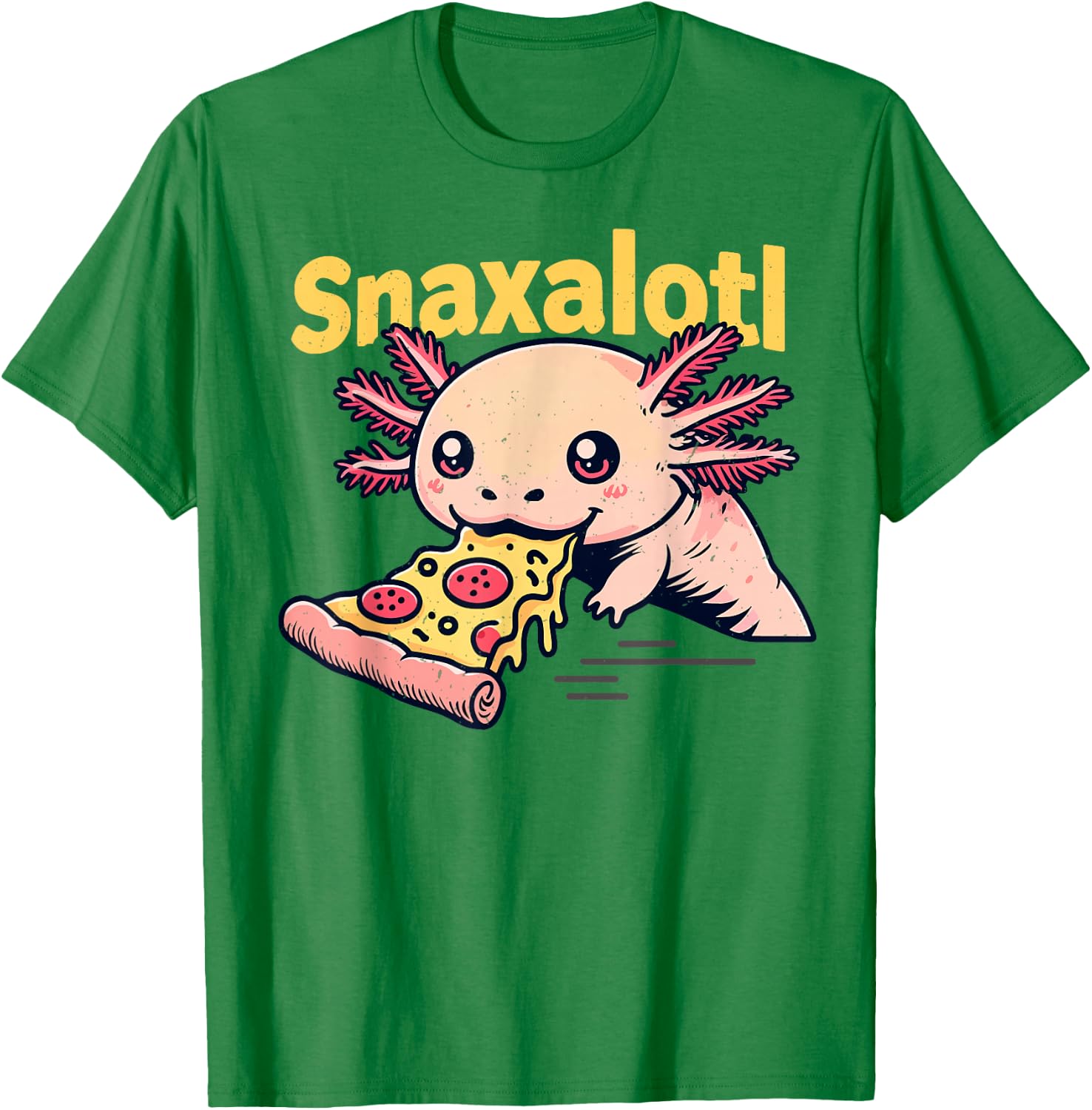 Snaxalotl Funny Axolotl Eating Pizza Snacks Lovers Boys Girl T-Shirt - T-Shirt | Irish Green