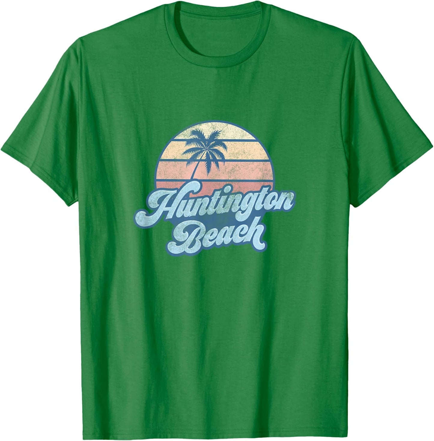 Huntington Beach California CA T Shirt Vintage 70s Surfer Women Girls Kids T-Shirt - T-Shirt | Irish Green