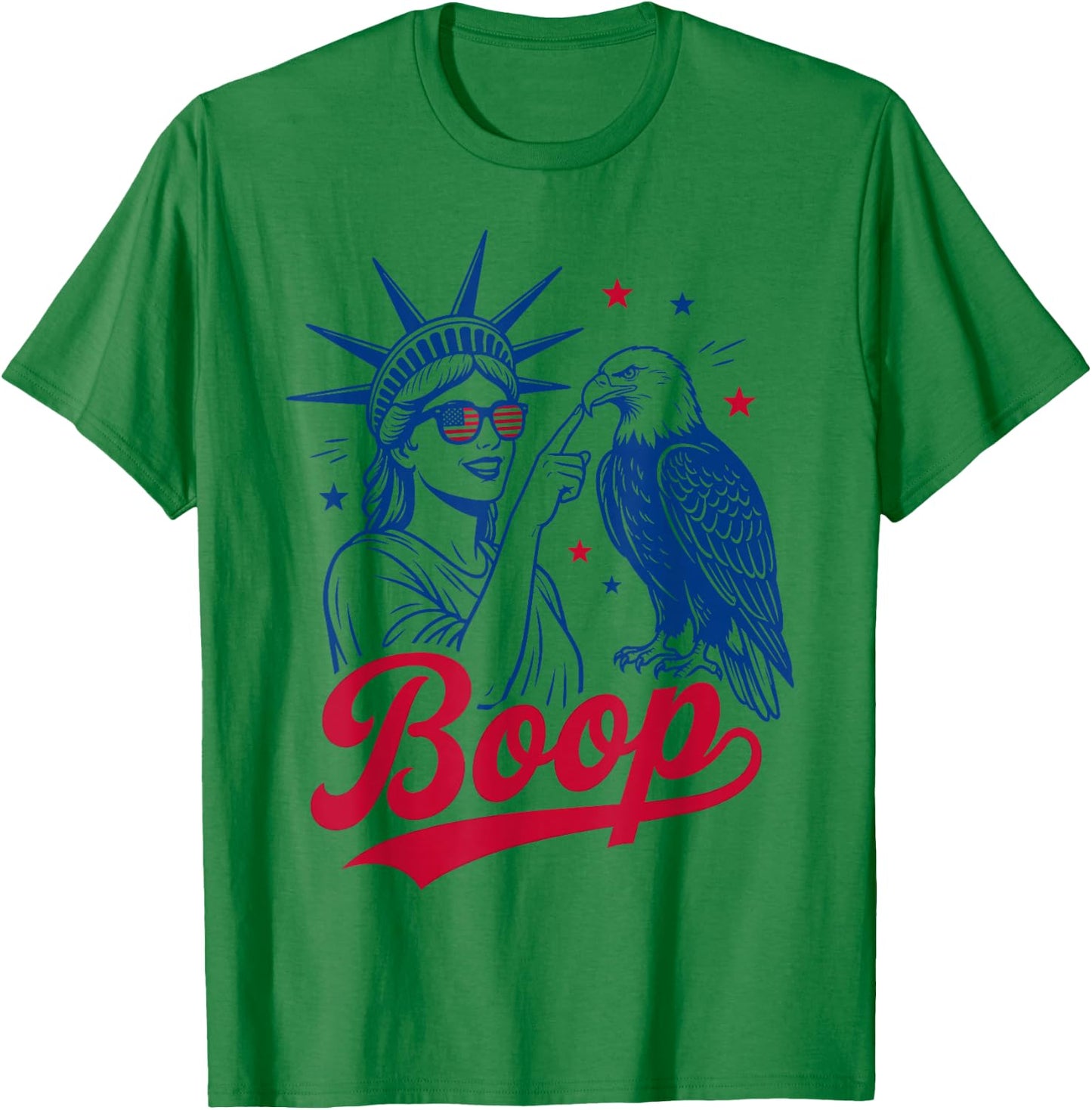 Boop Eagle Vintage USA Retro 4th July Statue of Liberty T-Shirt - T-Shirt | Irish Green