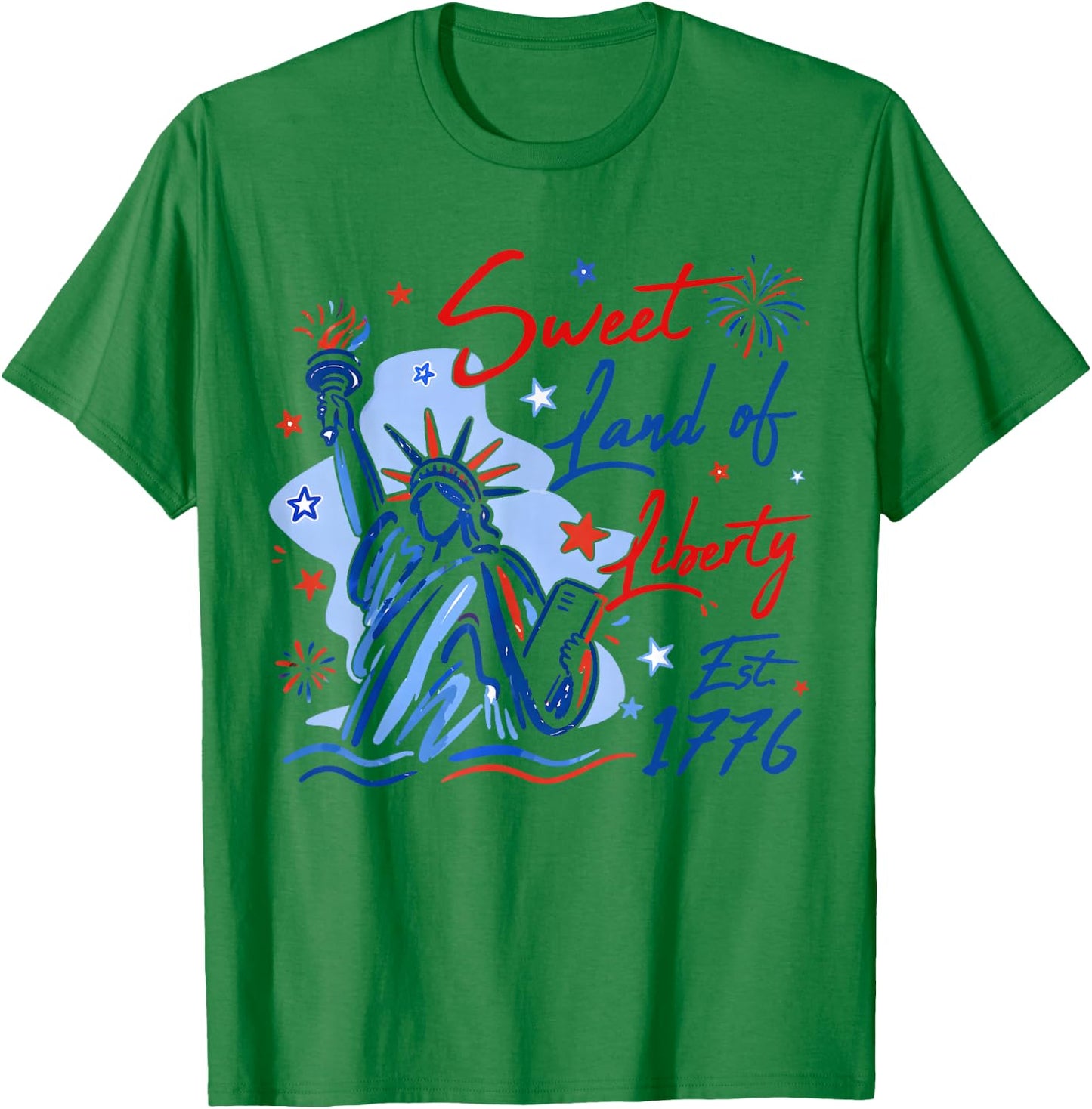 4th of July Sweet Land of Liberty 1776 Men Women Kid T-Shirt - T-Shirt | Irish Green