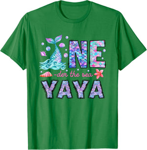 Oneder Under The Sea Yaya 1st Birthday Girl Mermaid T-Shirt - T-Shirt | Irish Green