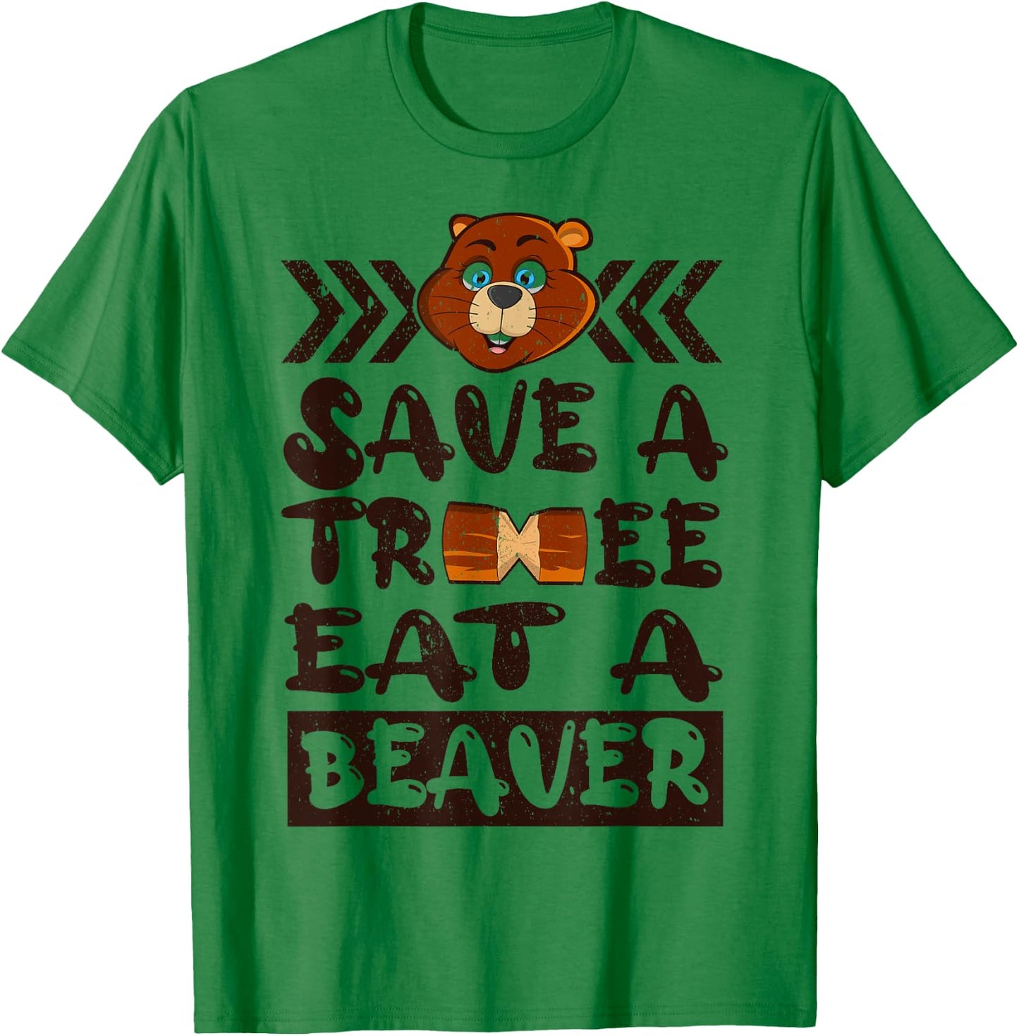 Save A Tree Eat A Beaver T-Shirt - T-Shirt | Irish Green