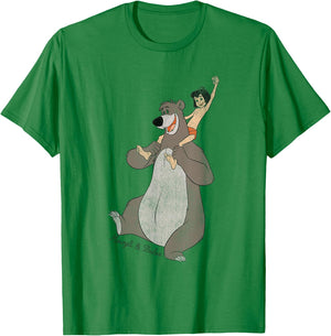 Jungle Book Mowgli And Baloo , white T-Shirt - T-Shirt | Irish Green