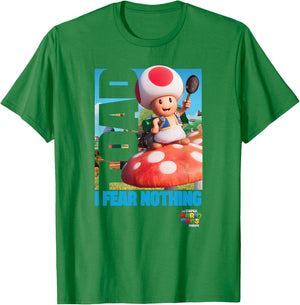 The Super Mario Bros. Movie Toad I Fear Nothing Poster T-Shirt - T-Shirt | Irish Green