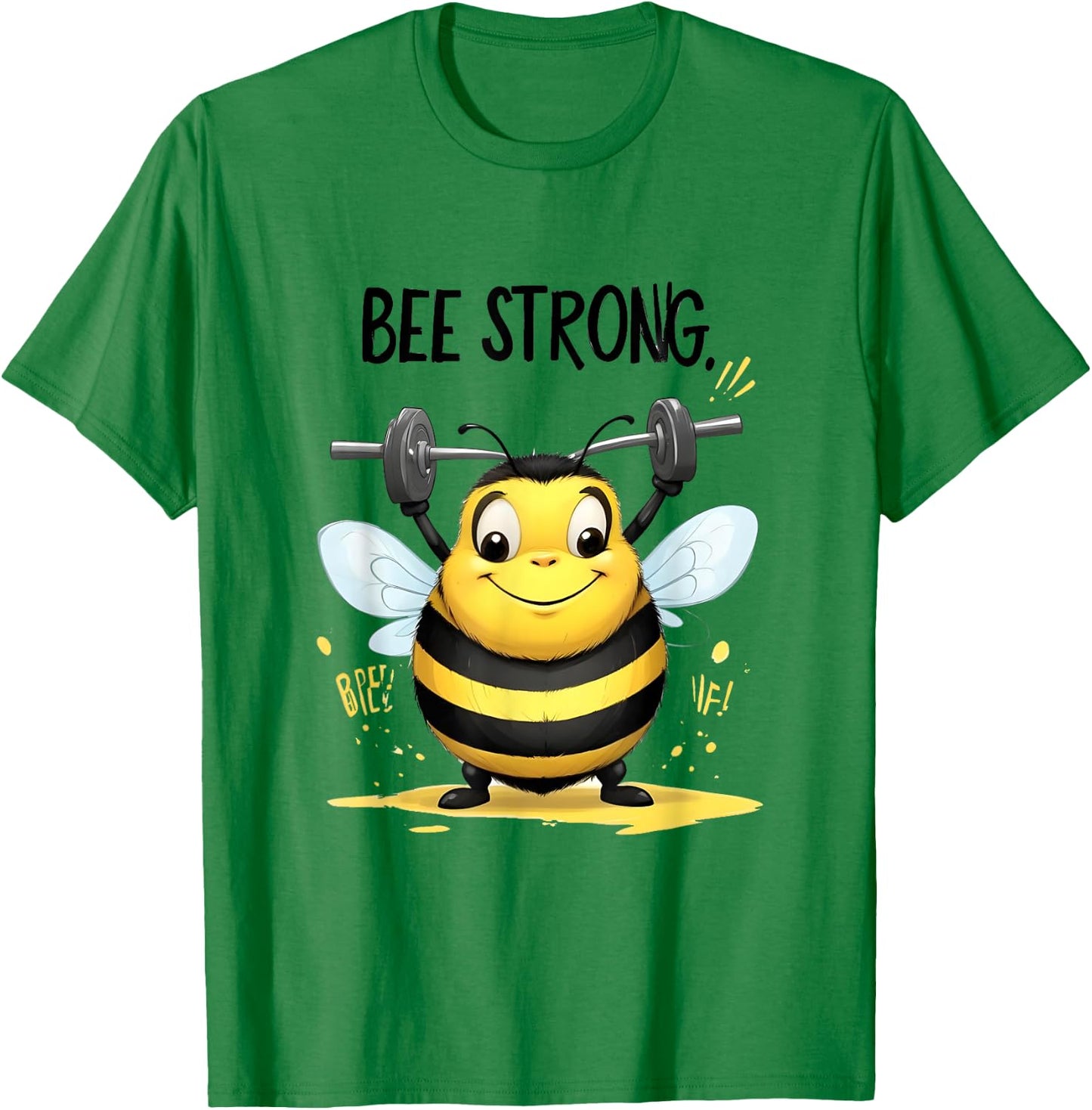 Lustige mollige gelbe Biene: Be Strong T-Shirt - T-Shirt | Irish Green