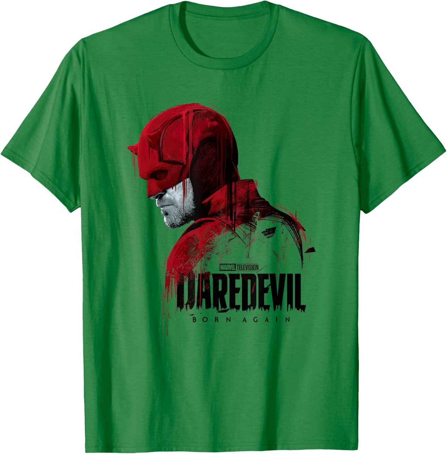 Daredevil Born Again Dripping Side Profile , white, S T-Shirt - T-Shirt | Irish Green