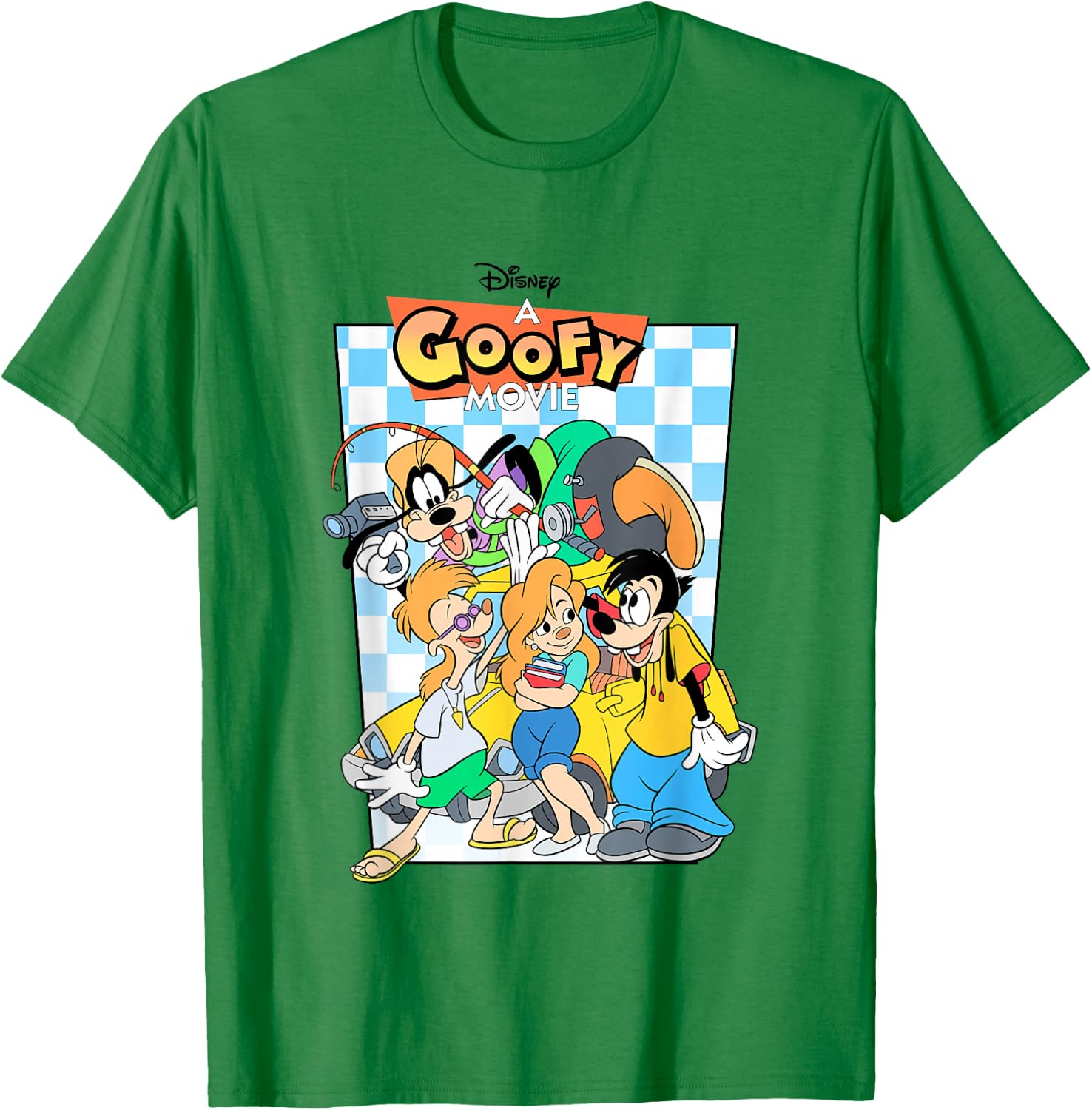 Disney A Goofy Movie Iconic Group Shot Big Chest Poster T-Shirt - T-Shirt | Irish Green