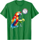 Always 5 O'clock Colorful Parrot Drinking Margarita T-Shirt - T-Shirt | Irish Green