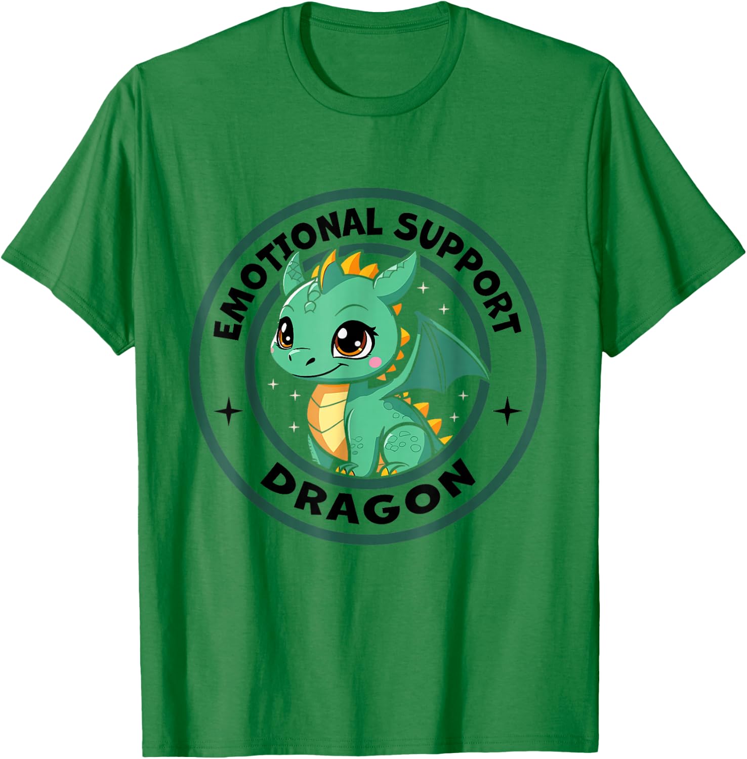 Cute Kawaii Chibi Emotional Support Dragon Men Women Kids T-Shirt - T-Shirt | Irish Green