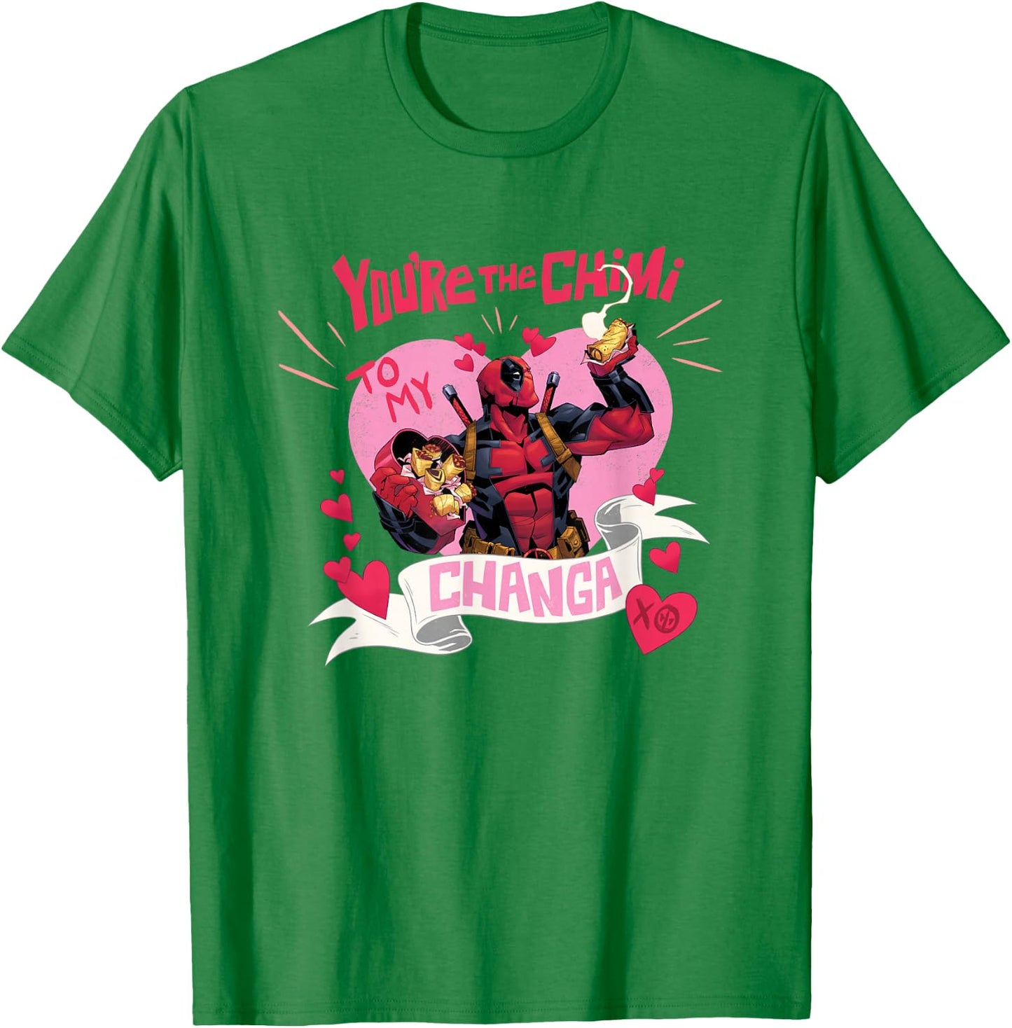 Marvel Deadpool Valentine's Day The Chimi To My Changa Logo T-Shirt - T-Shirt | Irish Green