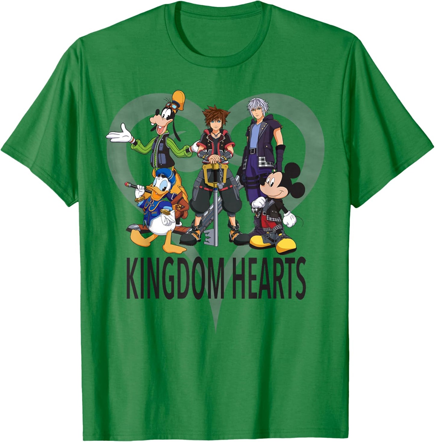 Disney Kingdom Hearts Group Shot Symbol T-Shirt - T-Shirt | Irish Green