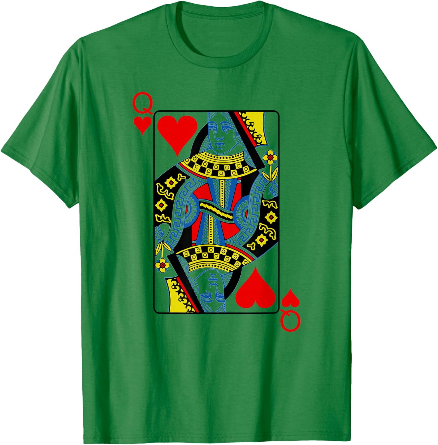 Playing Card Queen Of Hearts I Heart Lady , White, s T-Shirt - T-Shirt | Irish Green