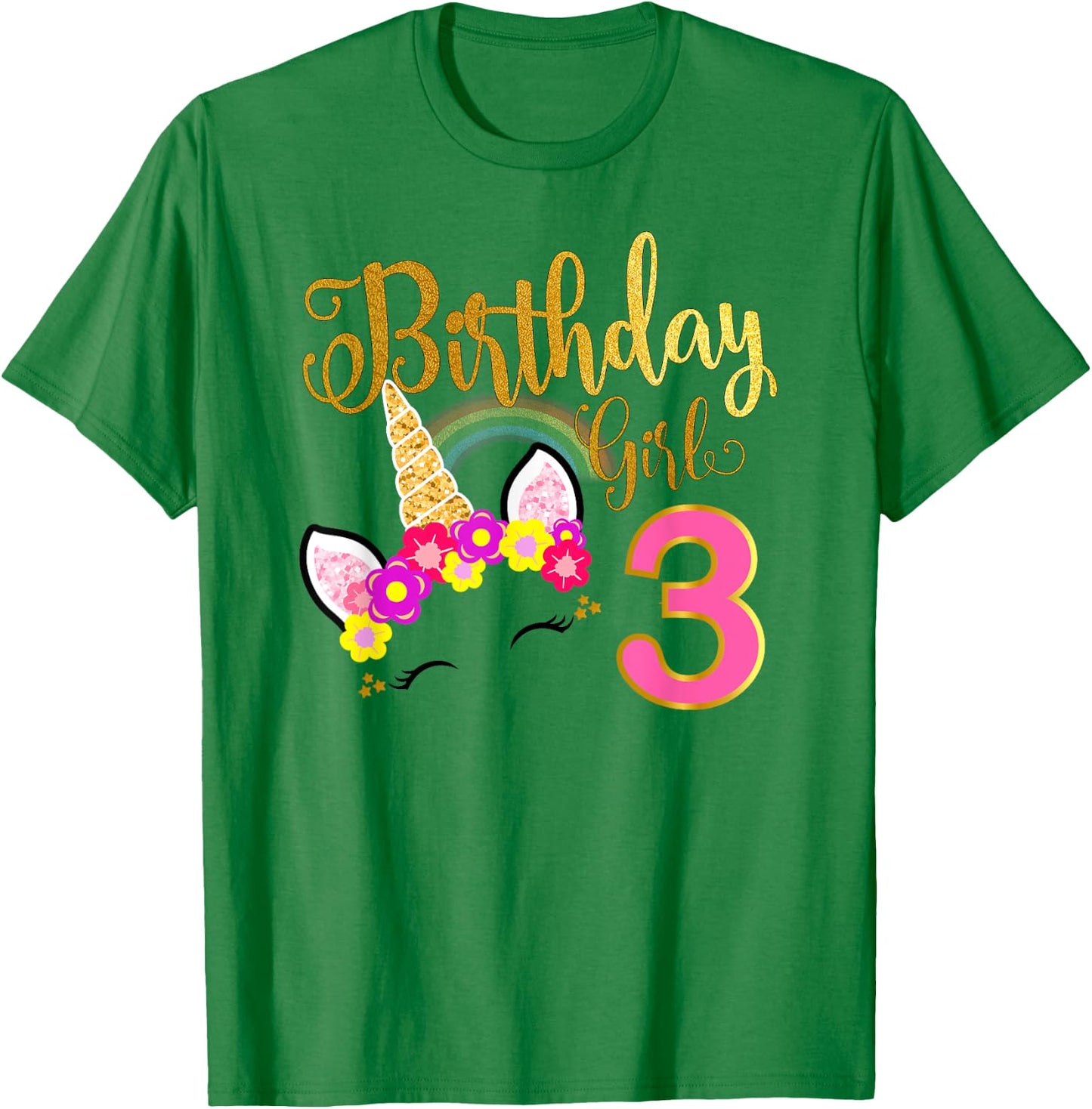 I'm 3rd the Birthday for Girl Unicorn 3 year old Birthday T-Shirt - T-Shirt | Irish Green