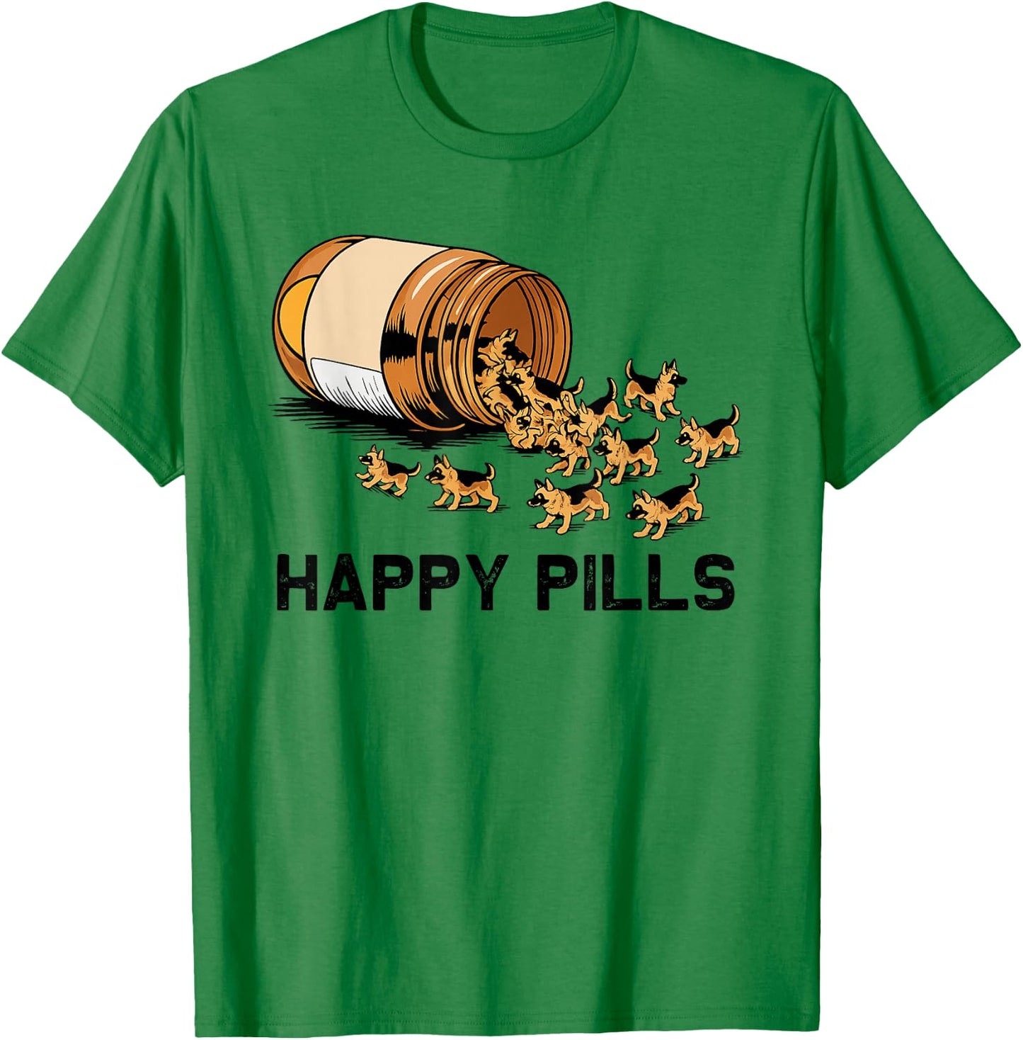 Happy Pills German Shepherd T-Shirt - T-Shirt | Irish Green
