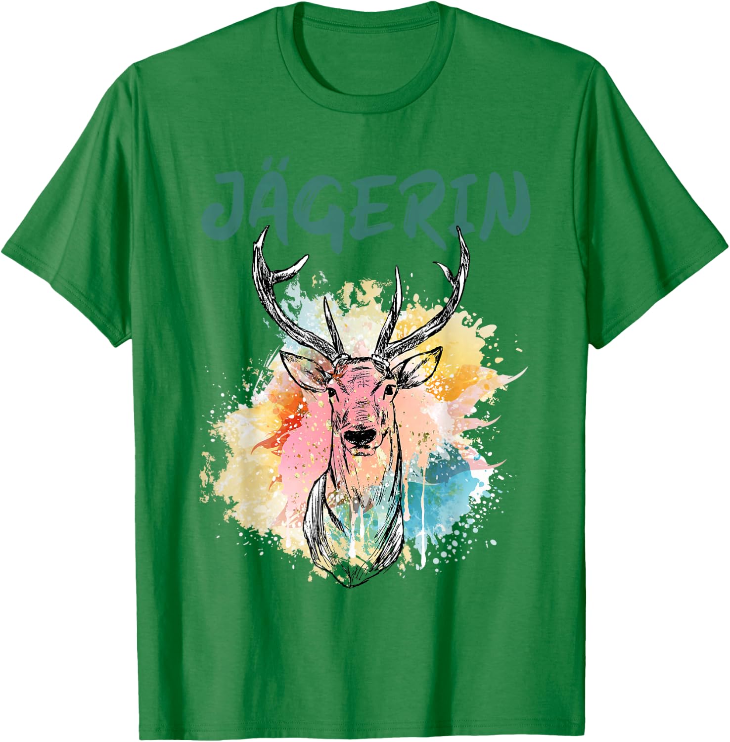 Jagen Hirsch Jagdbekleidung Jagdschein Damen Jagd Jägerin T-Shirt - T-Shirt | Irish Green