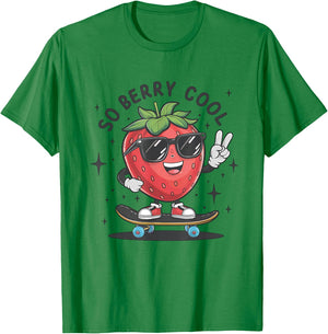 So Berry Cool Fruit Lover Strawberry Season For Boy T-Shirt - T-Shirt | Irish Green