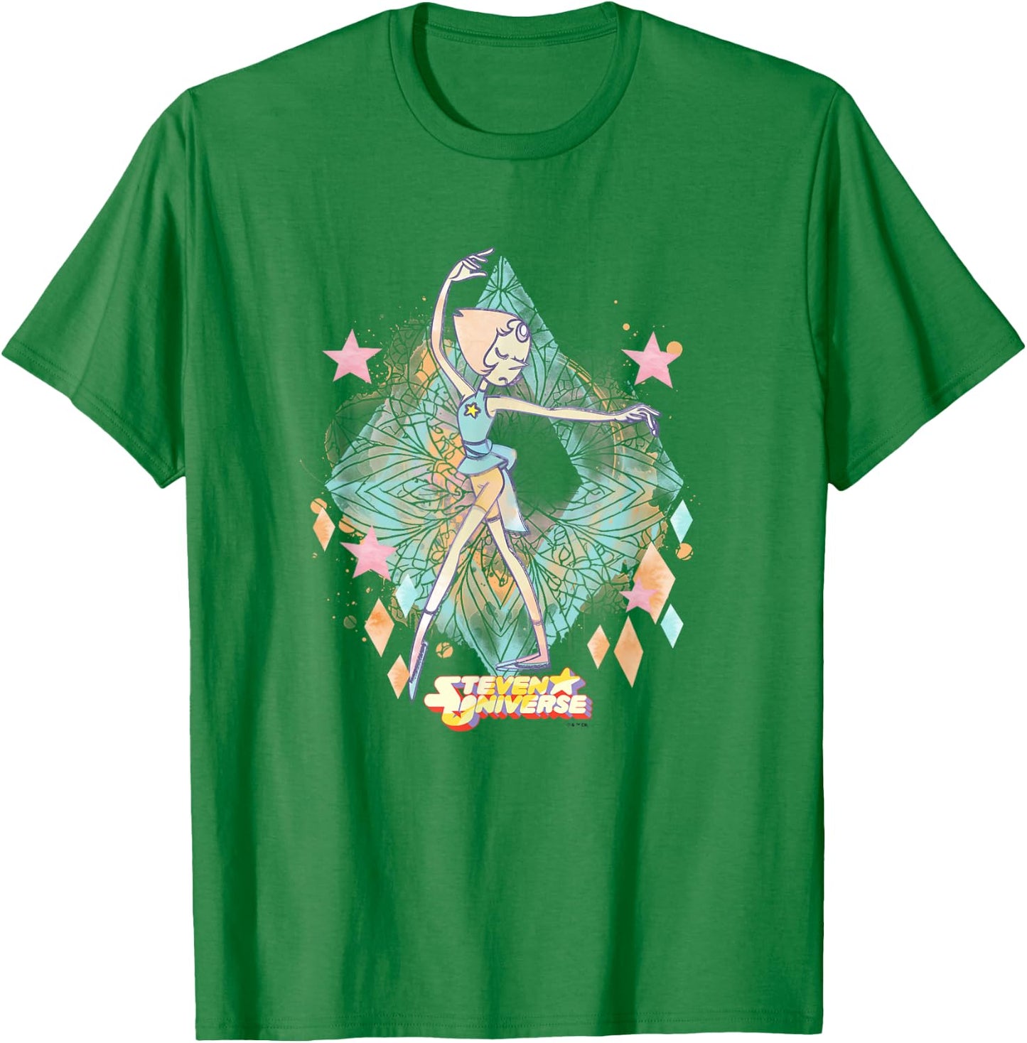 Steven Universe Pearl Sketch Watercolor Faded T-Shirt - T-Shirt | Irish Green