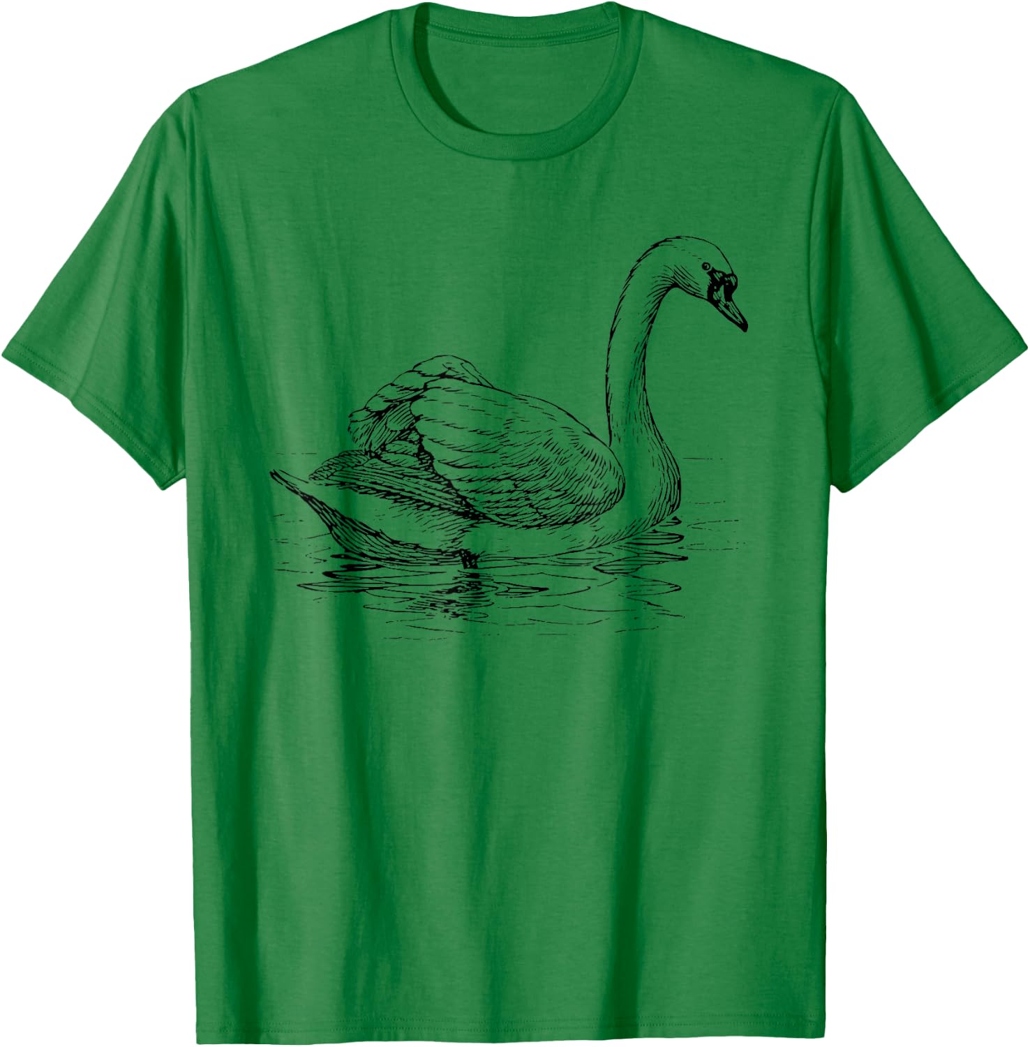 Vintage Illustration of a Swan T-Shirt - T-Shirt | Irish Green