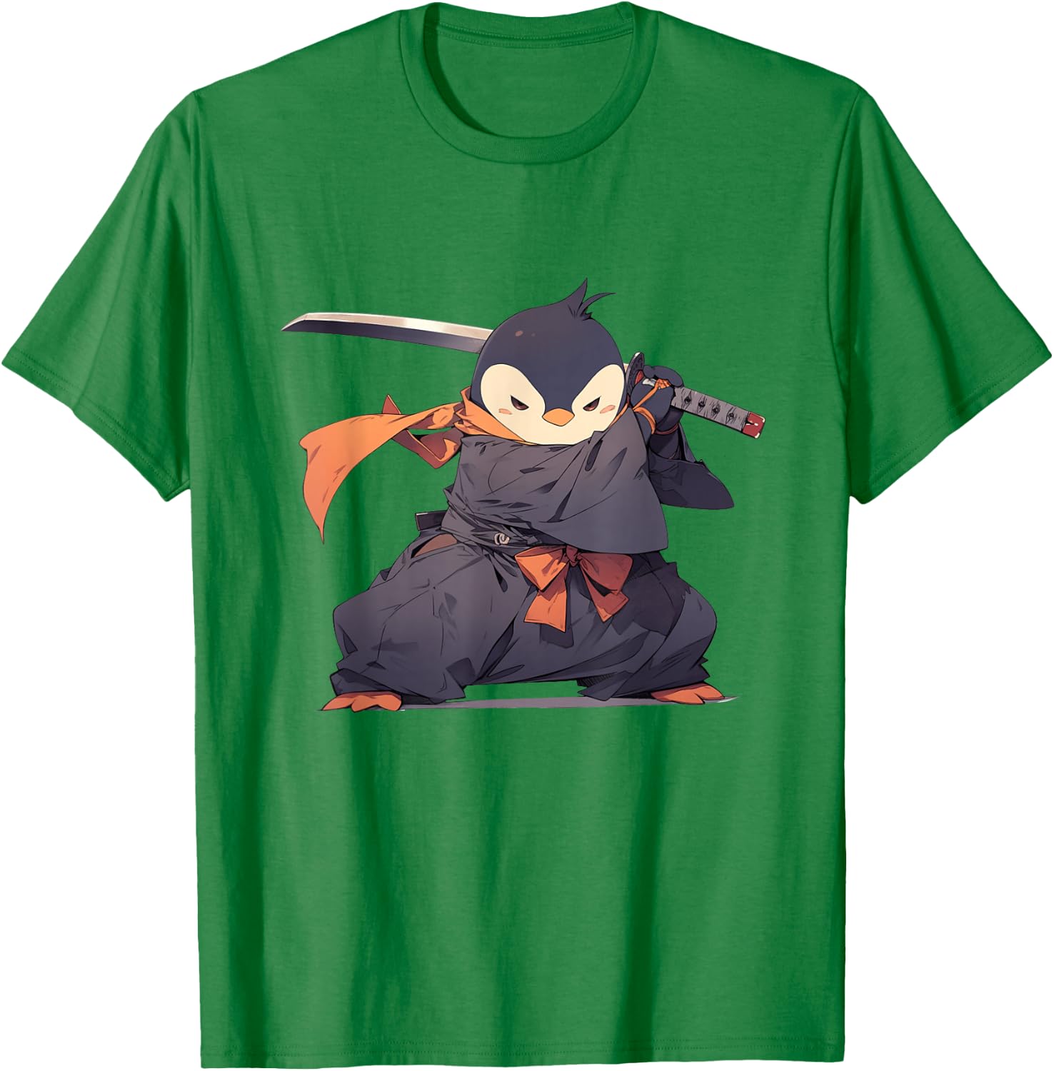 Penguin Ninja - Penguin Japanese T-Shirt - T-Shirt | Irish Green