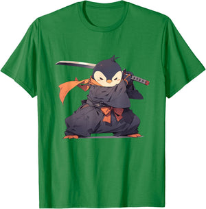 Penguin Ninja - Penguin Japanese T-Shirt - T-Shirt | Irish Green