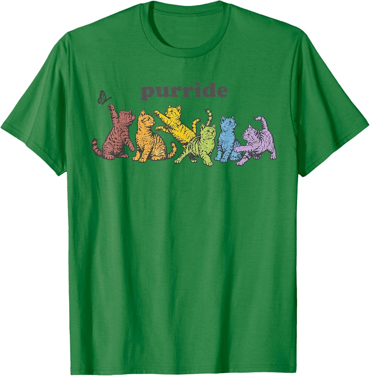 Purride Cats LGBTQ Rainbow Pride Month Pet Lover T-Shirt - T-Shirt | Irish Green