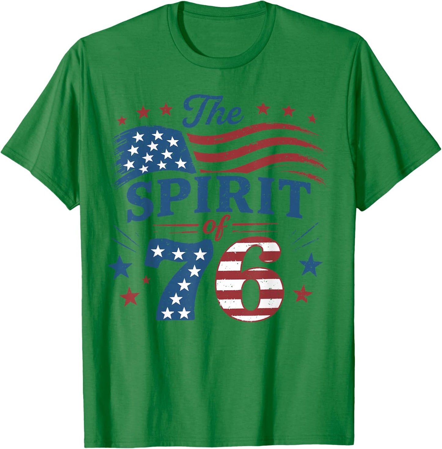 Spirit of 76 Vintage 4th of July 250th Anniversary Patriotic T-Shirt - T-Shirt | Irish Green