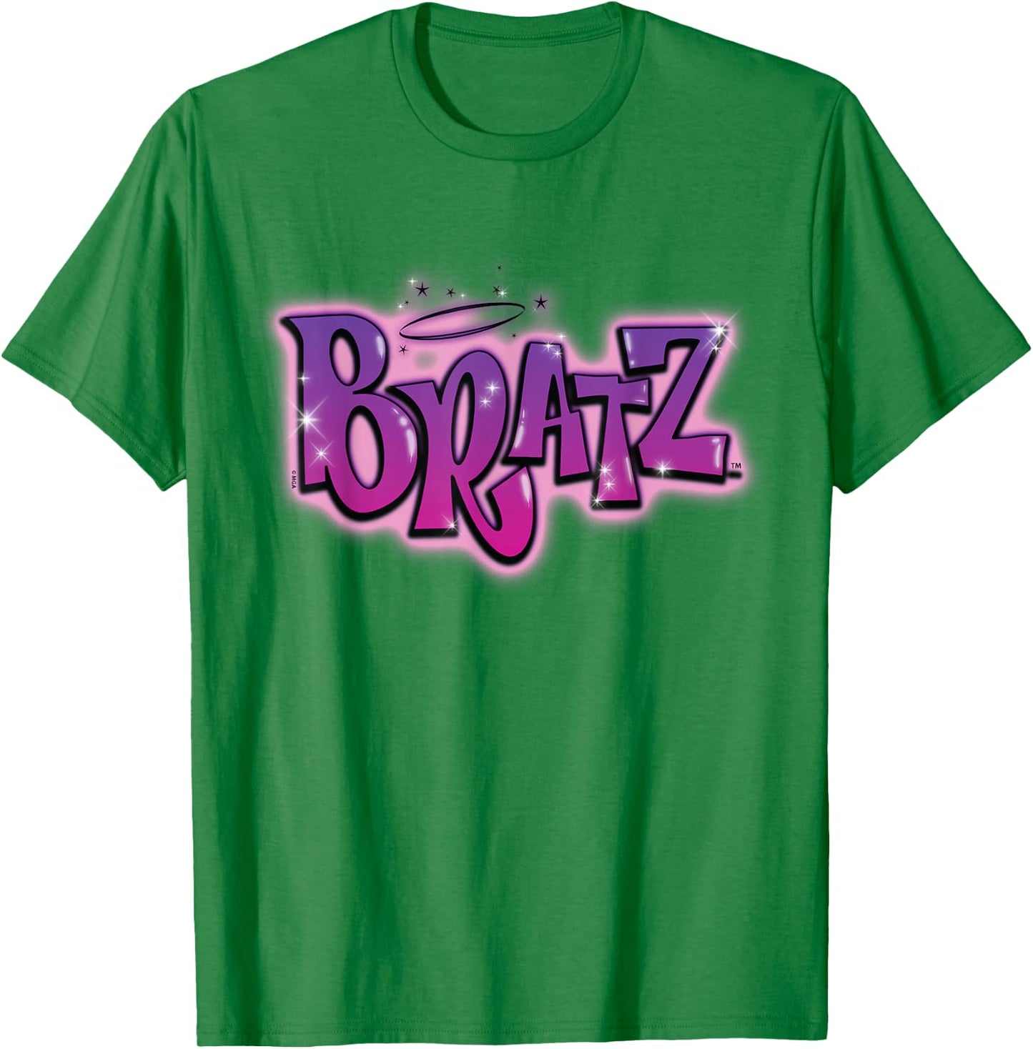 Bratz - Airbrush Pink and Purple Logo T-Shirt - T-Shirt | Irish Green