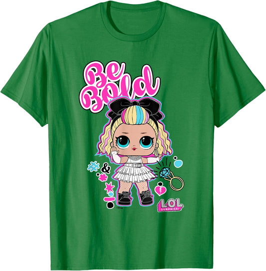 LOL Surprise Cute 80's B.B. Doll Be Bold Colorful Chest Logo T-Shirt - T-Shirt | Irish Green