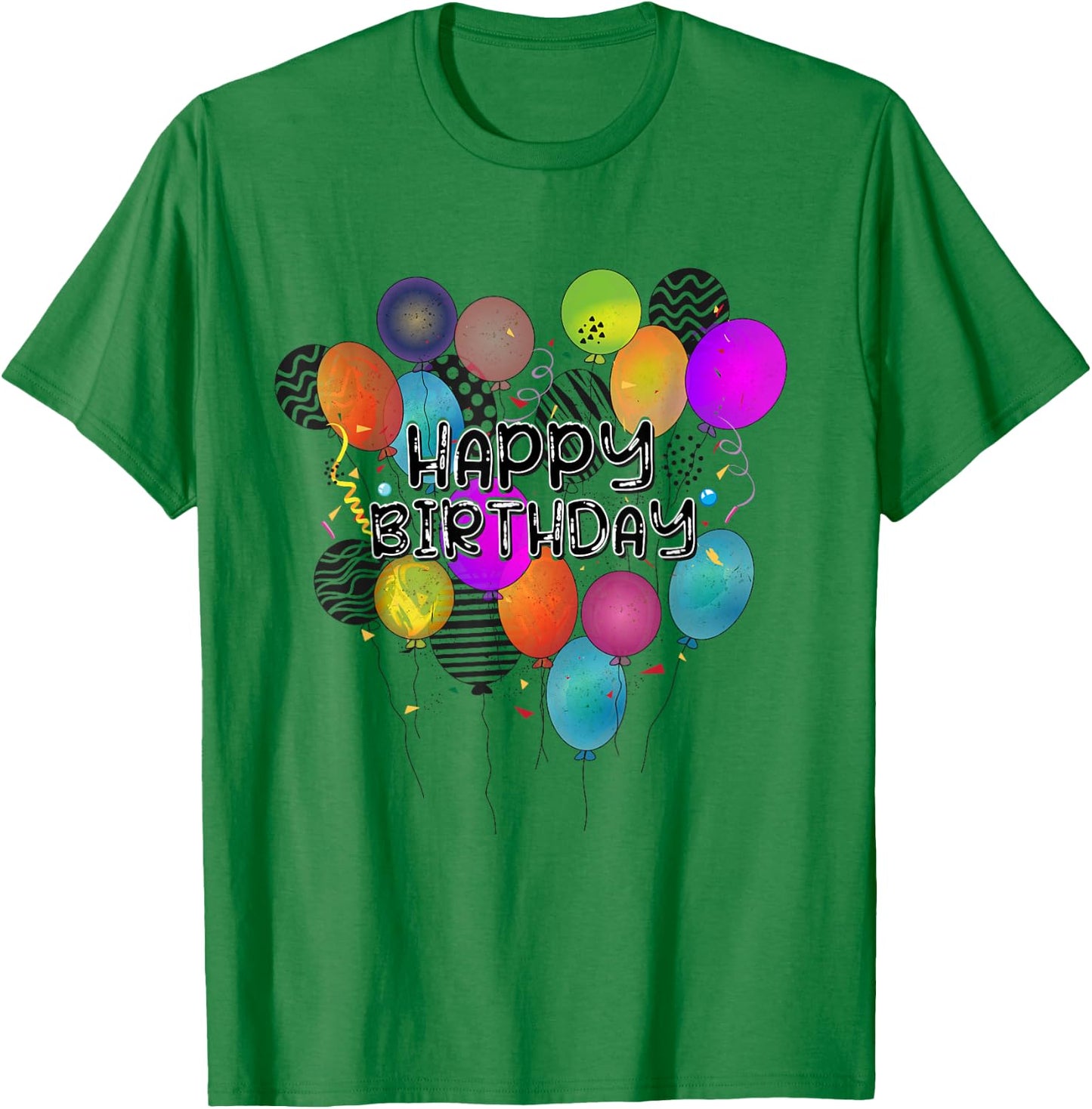Birthday Happy Birthday Balloons Confetti Birthday , White, s T-Shirt - T-Shirt | Irish Green