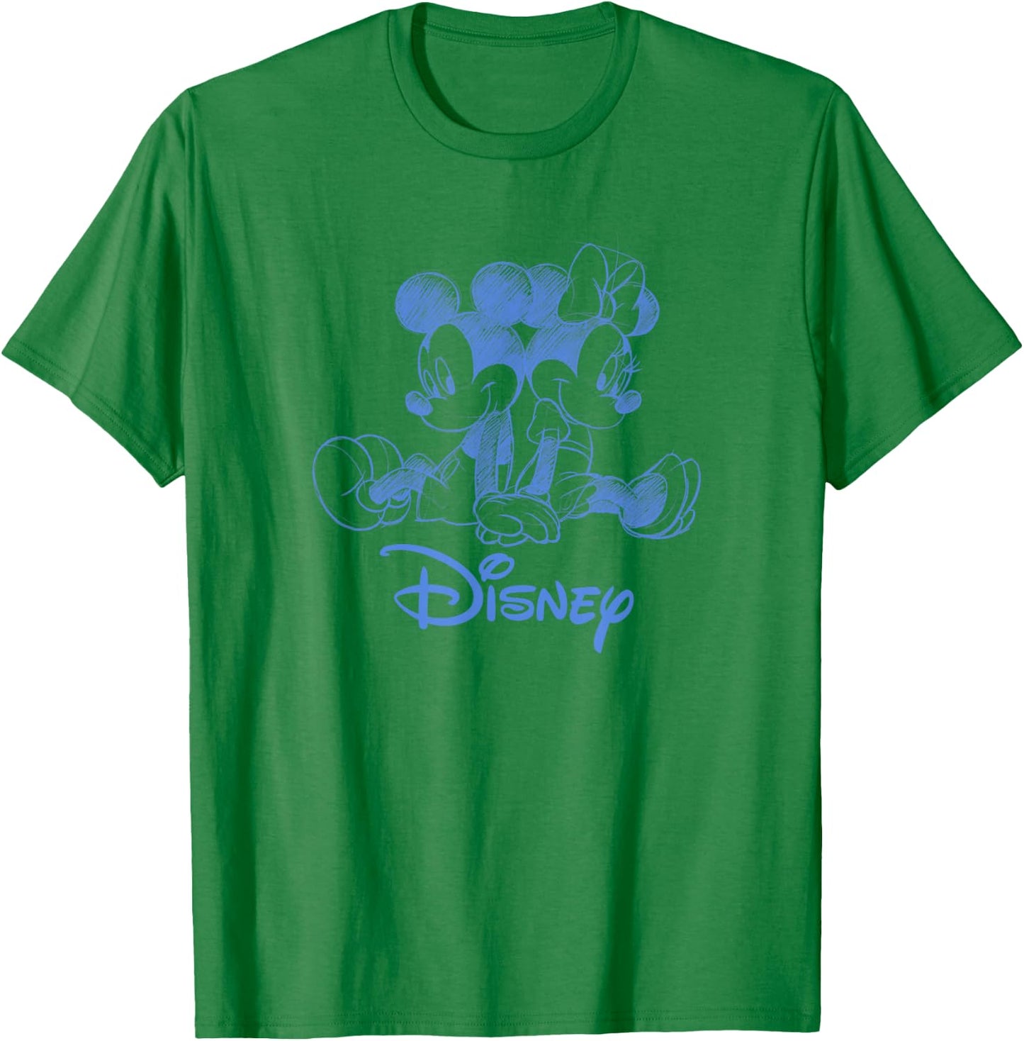 Disney Mickey Mouse and Minnie Sketch with Logo T-Shirt - T-Shirt | Irish Green