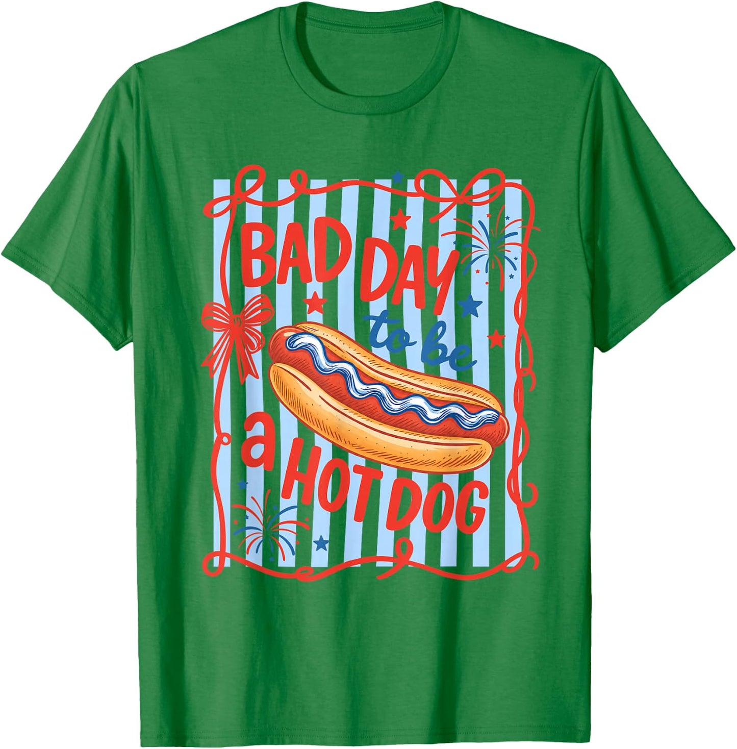 Bad Day to Be A Hot Dog Funny BBQ Grilling 4th of July T-Shirt - T-Shirt | Irish Green