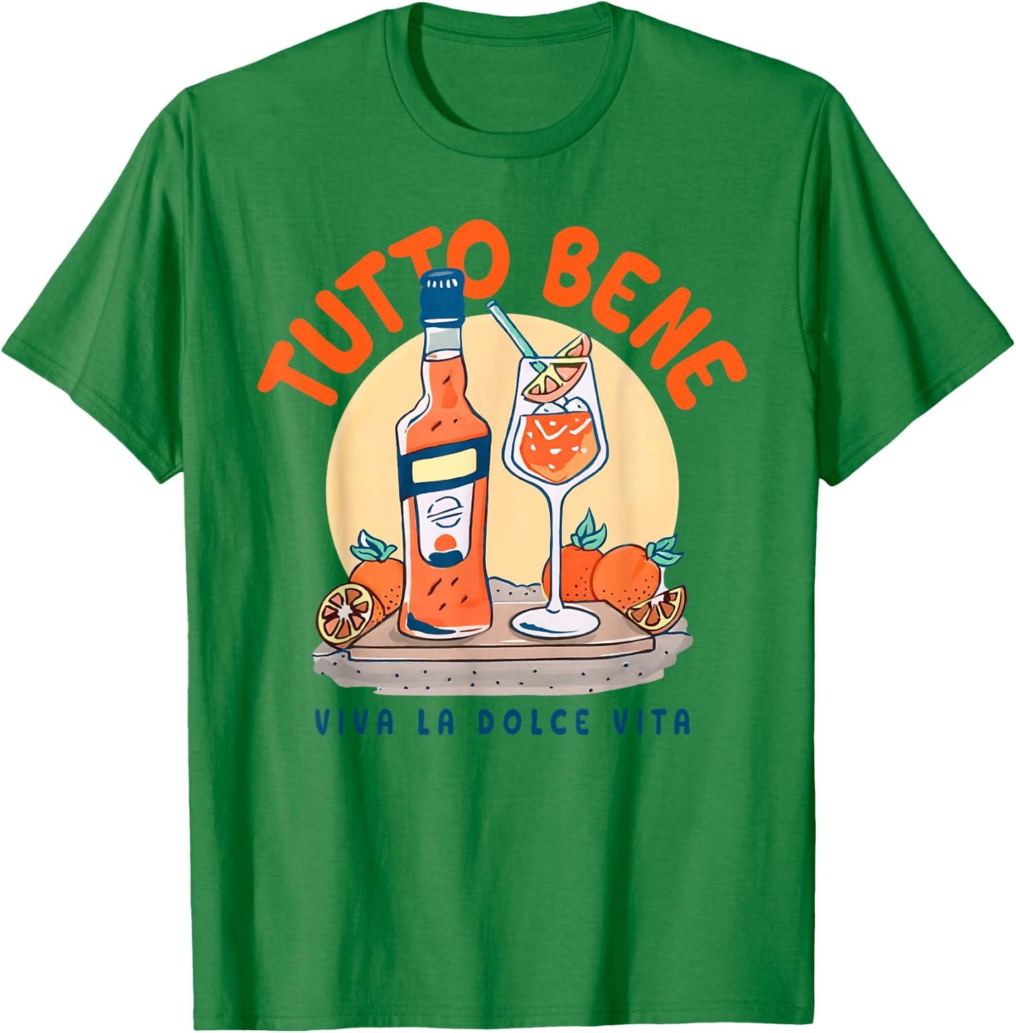 TUTTO BENE X VIVA LA DOLCE VITA APEROLIES SPRITZ CLUB , White T-Shirt - T-Shirt | Irish Green