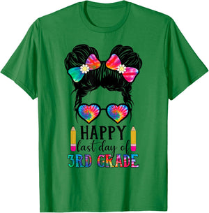 Last Day Of School Tie Dye Last Day Of 3rd Grade For Kids T-Shirt - T-Shirt | Irish Green
