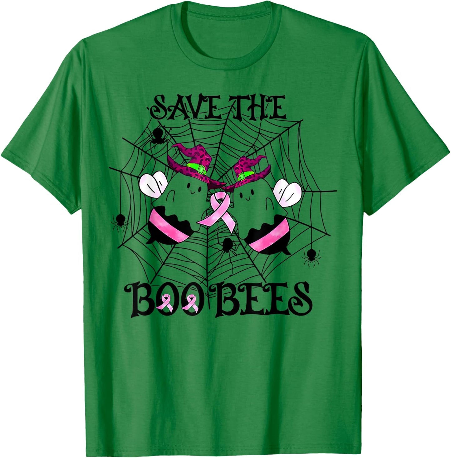 Save The Boo Bees Breast Cancer Awareness Halloween T-Shirt - T-Shirt | Irish Green